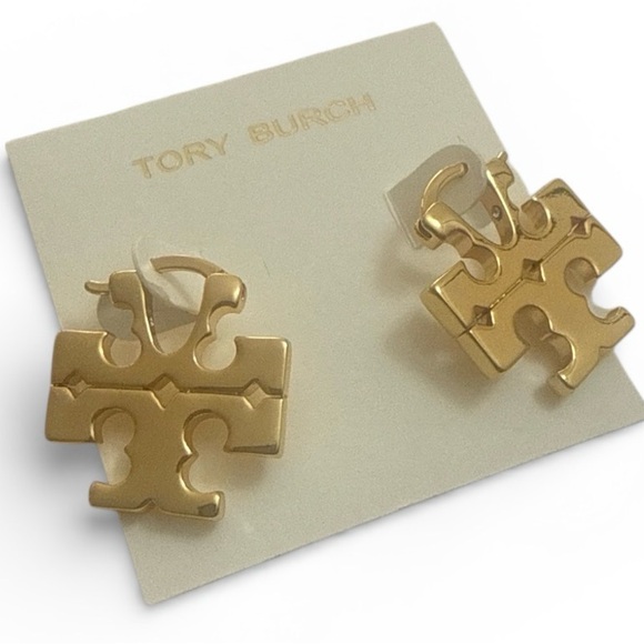 Tory Burch Jewelry - Tory Burch Gold Logo Stud Earrings